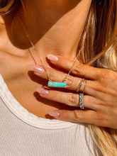 Load image into Gallery viewer, FLAWED Turquoise Gold Bar Necklace - Turnback Pony ™ - Necklace
