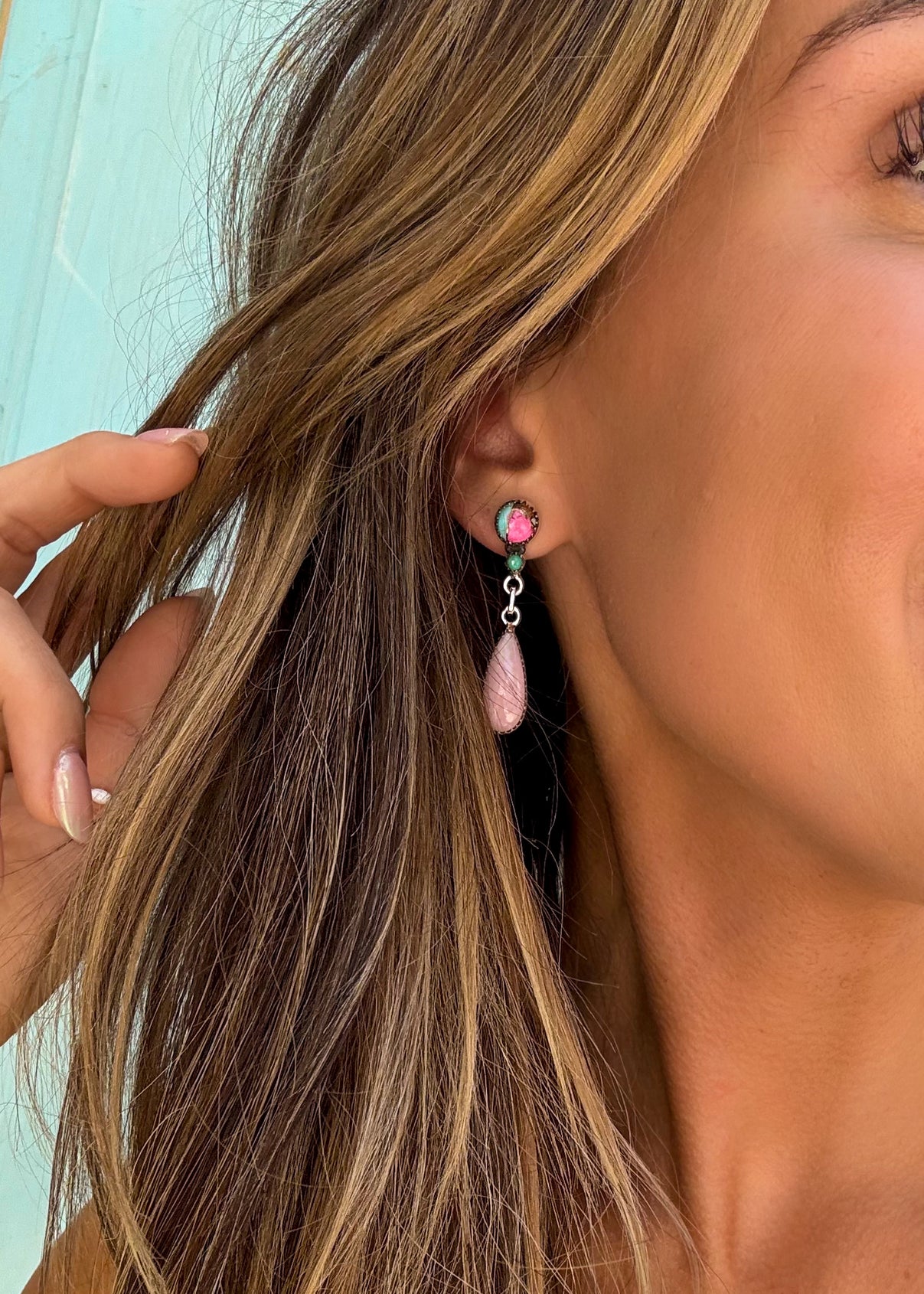Flocked Earrings (pick your stones) - Turnback Pony ™ - Earring