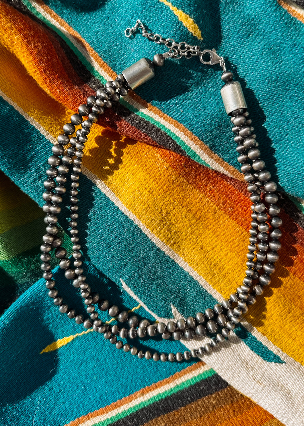 The Banks Navajo Style Pearl Necklace Stack