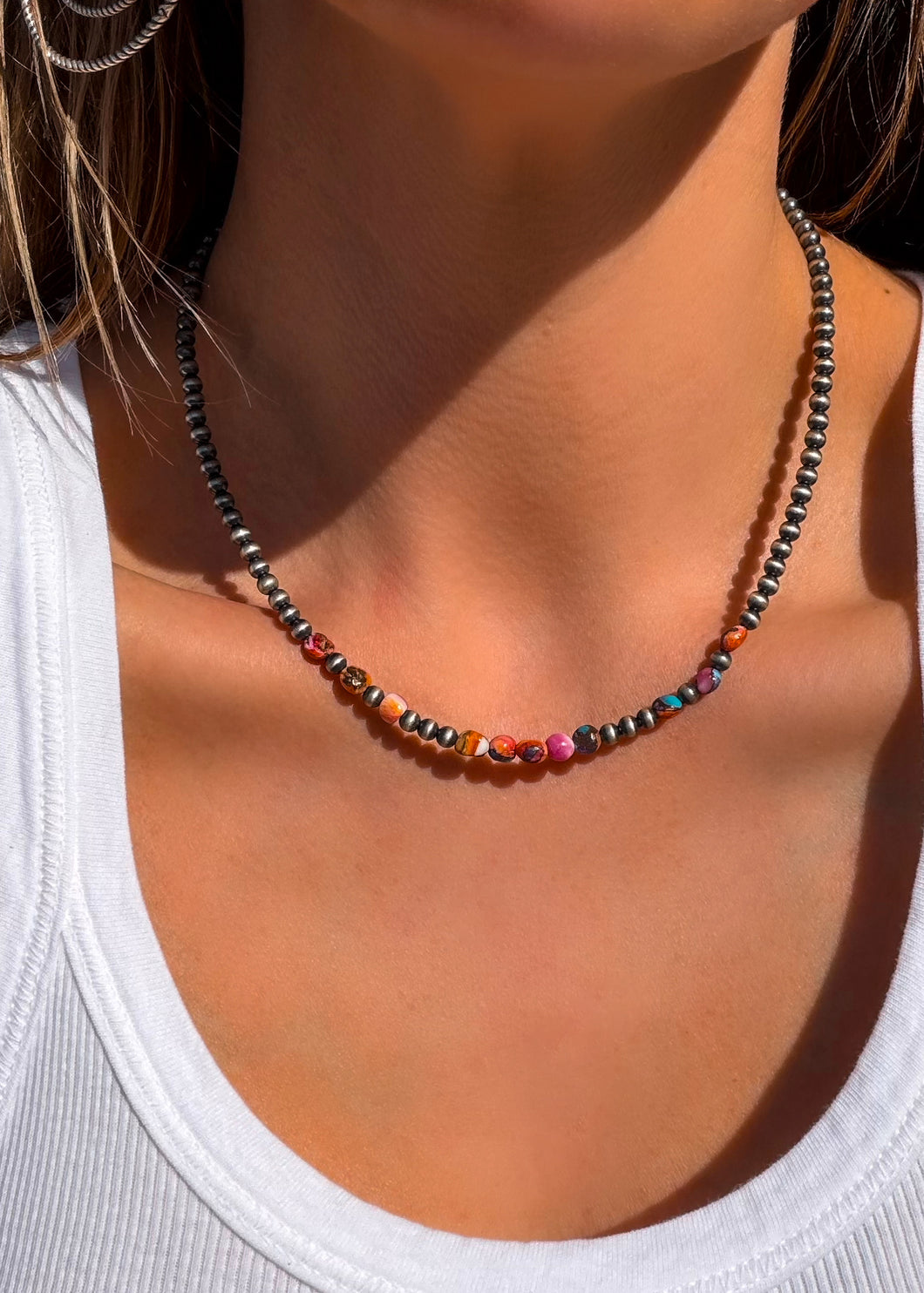 Lovington Navajo Style Pearl Necklace