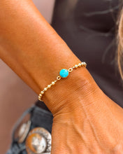 Load image into Gallery viewer, Ashlee Gold Alternating Bracelet with Turquoise
