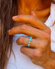 Load image into Gallery viewer, Scarlett Diamond &amp; Turquoise Sterling Silver Ring
