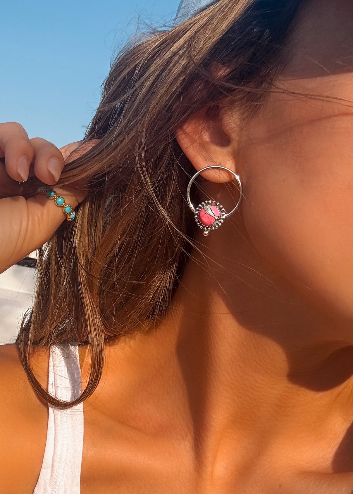 Doodle Hoops (Mostly Pink) - Turnback Pony ™ - Earrings