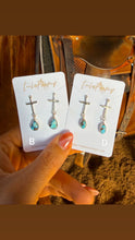 Load image into Gallery viewer, Dad’s Golden Hill Cross Earrings - Turnback Pony ™ - 
