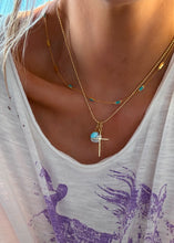 Load image into Gallery viewer, He Lives Cross Gold (Cotton Candy) Necklace
