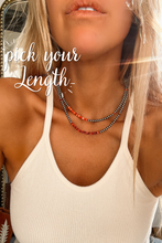 Load image into Gallery viewer, 4mm Red Spiny Oyster Navajo Style Pearls Necklace - Turnback Pony ™ - Necklace
