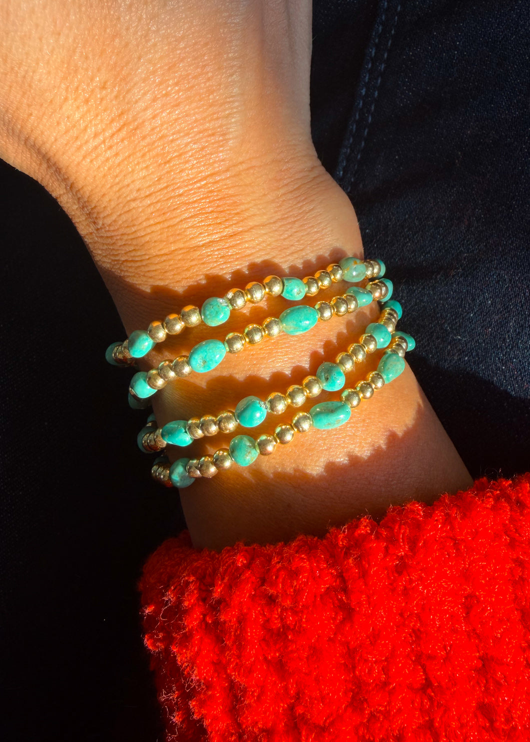 Ester Gold Navajo Style Pearl Bracelet