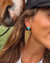 Load image into Gallery viewer, Dad’s Gold Navada Rodeo Queen Earring - Turnback Pony ™ - 
