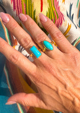 Load image into Gallery viewer, Blue Suede Adjustable Ring - Turnback Pony ™ - Ring
