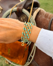 Load image into Gallery viewer, Ester Gold Navajo Style Pearl Bracelet - Turnback Pony ™ - 
