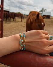 Load image into Gallery viewer, Ester Gold Navajo Style Pearl Bracelet - Turnback Pony ™ - 
