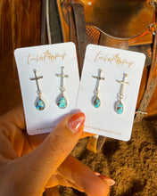 Load image into Gallery viewer, Dad’s Golden Hill Cross Earrings - Turnback Pony ™ - 
