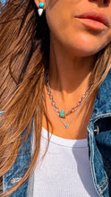 Load image into Gallery viewer, Alara Diamond and Turquoise Necklace Sterling Silver
