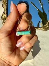 Load image into Gallery viewer, FLAWED Turquoise Gold Bar Necklace - Turnback Pony ™ - Necklace
