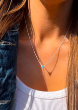 Load image into Gallery viewer, Alara Diamond and Turquoise Necklace Sterling Silver
