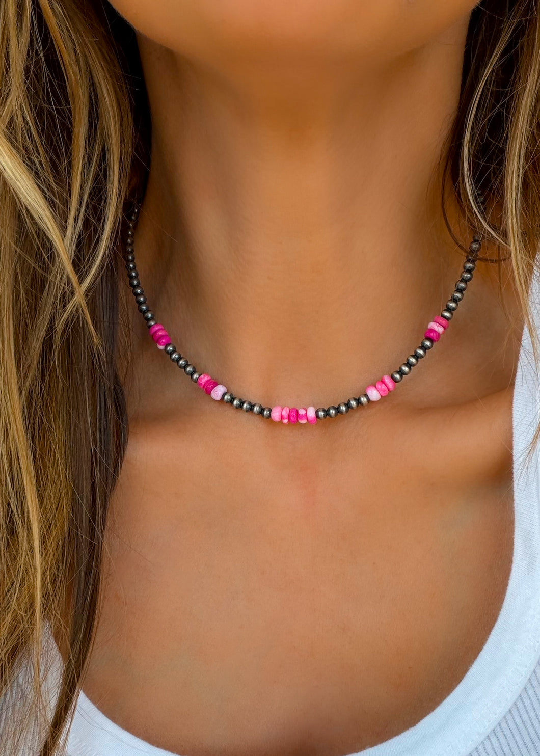 Ellie Navajo Style Pearl Necklace