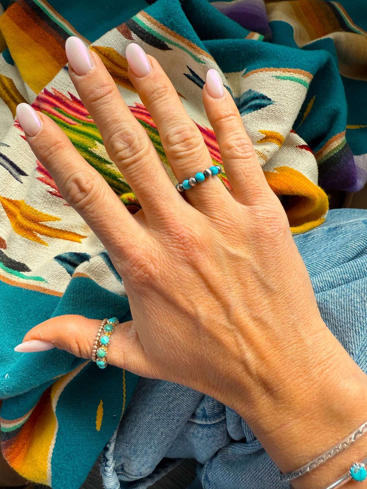 New Navajo Style Pearl Ring - Turnback Pony ™ - 