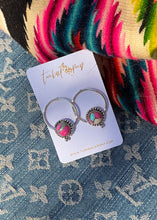 Load image into Gallery viewer, Doodle Hoops (Mostly Pink) - Turnback Pony ™ - Earrings
