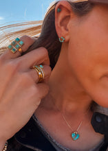 Load image into Gallery viewer, Gold 18k dipped Good Luck Studs - Turnback Pony ™ - Earring
