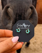 Load image into Gallery viewer, Gold 18k dipped Good Luck Studs - Turnback Pony ™ - Earring
