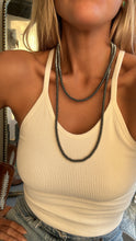 Load image into Gallery viewer, 6mm Silver Rondelle Navajo Style Pearl Necklace - Turnback Pony ™ - Necklaces
