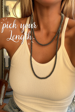 Load image into Gallery viewer, 6mm Silver Rondelle Navajo Style Pearl Necklace - Turnback Pony ™ - Necklaces
