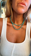 Load image into Gallery viewer, 4mm Turquoise Heishi Bead Necklace - Turnback Pony ™ - Necklace
