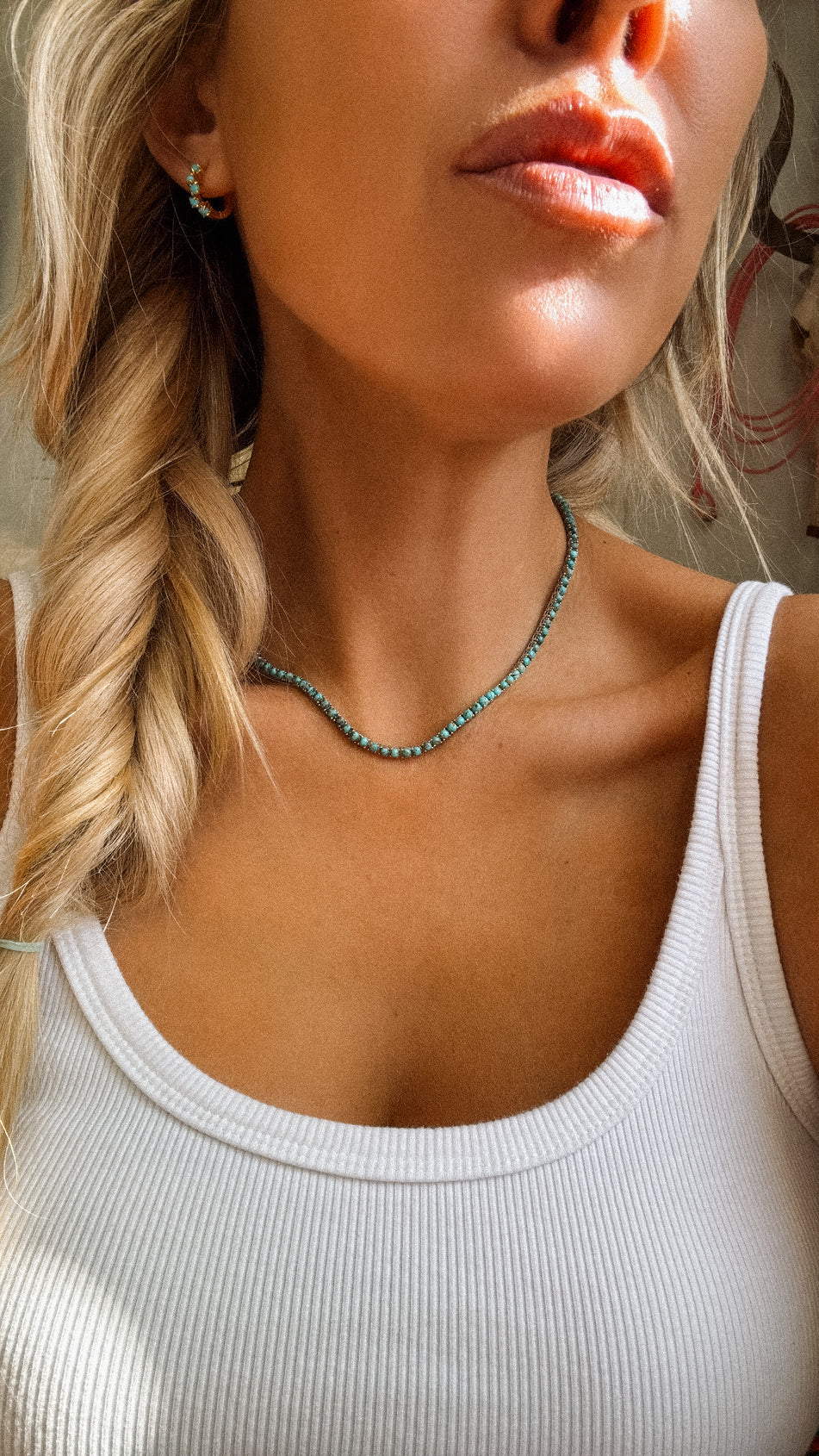 Turquoise Tennis Necklace - Turnback Pony ™ - 