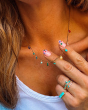 Load image into Gallery viewer, Kelsey's Charm and Turquoise gold Necklace
