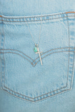 Load image into Gallery viewer, Handmade Cross Necklace with Turquoise Charm
