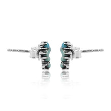 Load image into Gallery viewer, Mini Turquoise Cross Stud Earrings
