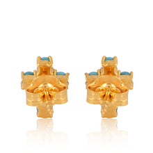 Load image into Gallery viewer, Mini Turquoise Cross Stud Earrings
