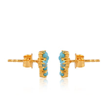 Load image into Gallery viewer, Mini Turquoise Cross Stud Earrings
