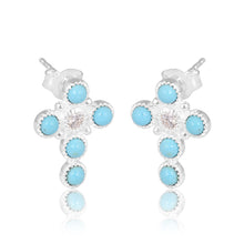 Load image into Gallery viewer, Calista Diamond Cross Stud Earrings
