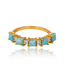 Load image into Gallery viewer, Magnolia Diamond and Turquoise Ring
