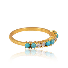 Load image into Gallery viewer, Maisie Diamond and Turquoise Ring
