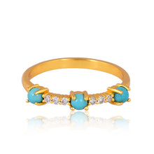 Load image into Gallery viewer, Maureen Diamond and Turquoise Gold Ring
