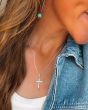 Load image into Gallery viewer, Veya Silver Cross Necklace - Turnback Pony ™ - Necklace
