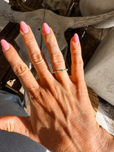 Load image into Gallery viewer, 14K MARILYN DIAMONDS &amp; TURQUOISE BAND - Turnback Pony ™ - 
