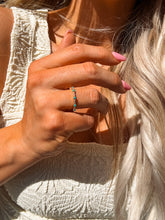 Load image into Gallery viewer, 14K MARILYN DIAMONDS &amp; TURQUOISE BAND - Turnback Pony ™ - 
